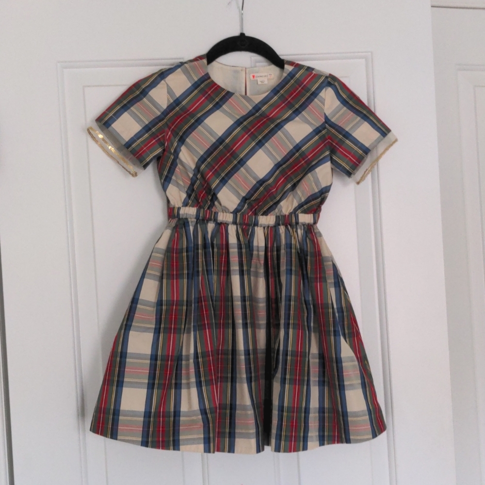 JCrew Crewcuts Party Plaid Holiday Dress Size 7